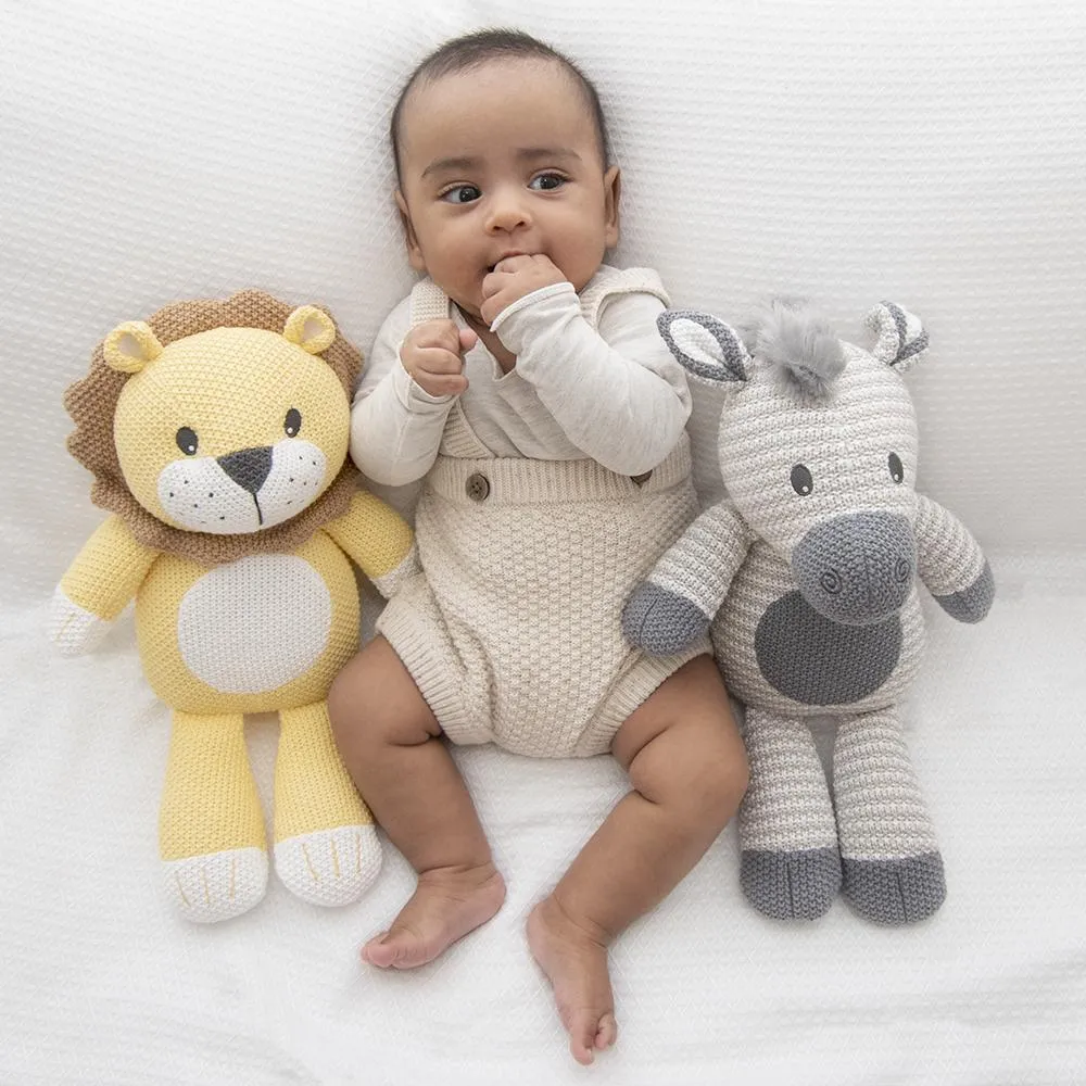 Leo the Lion Baby Knit Soft Toy Doll Baby Shower Nursery Decor Gift Idea