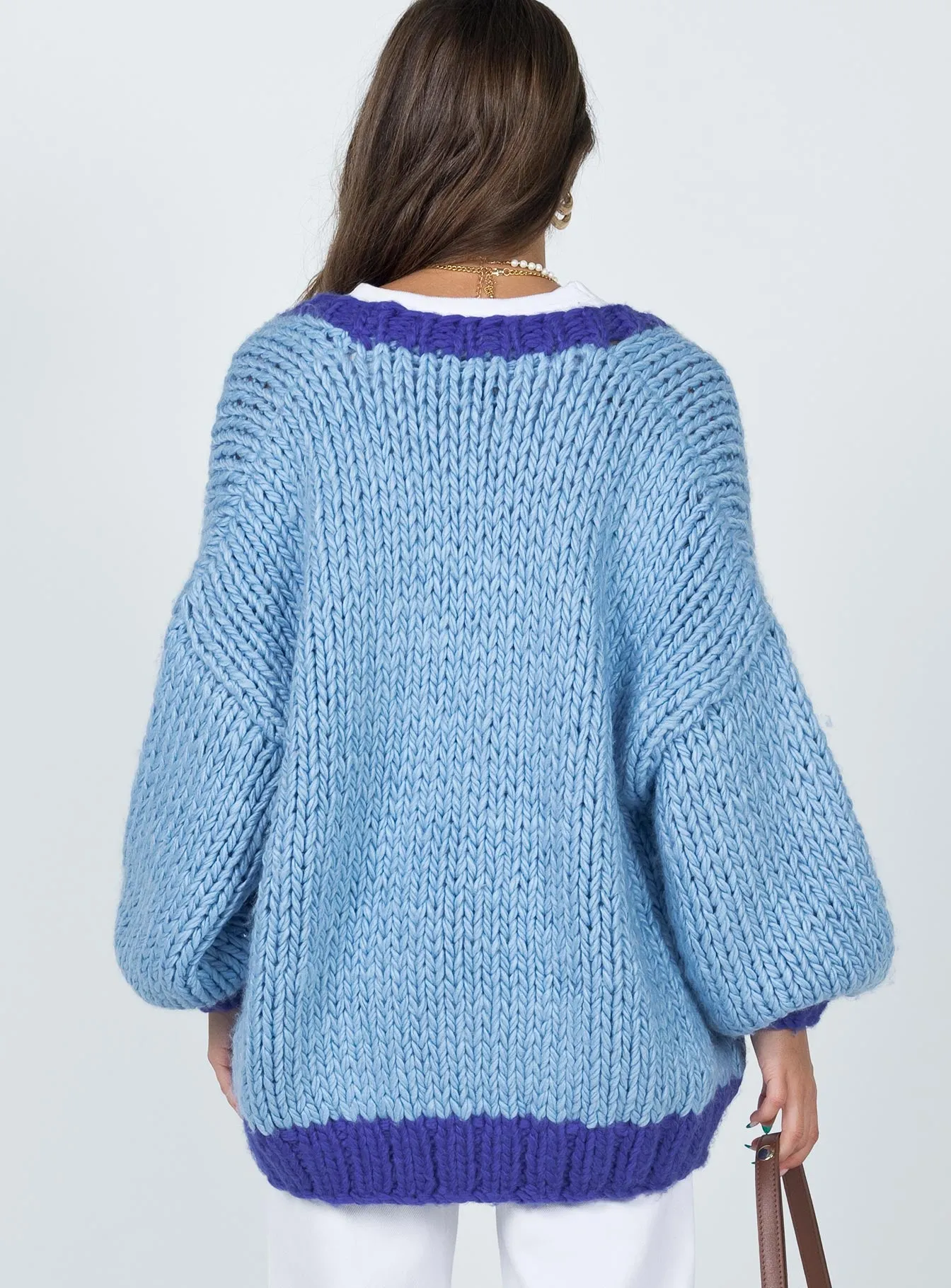 Lester Knit Cardigan Blue