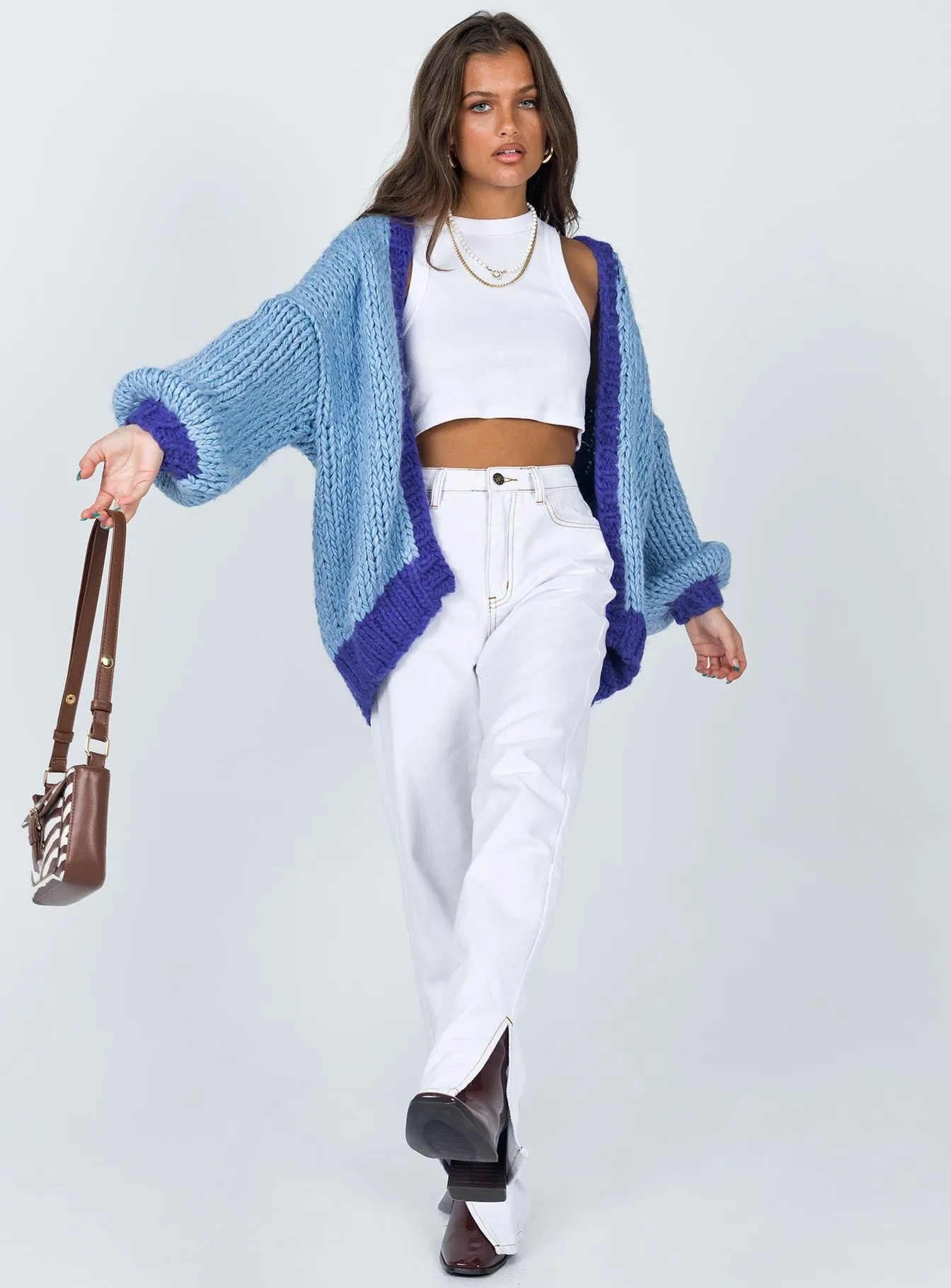 Lester Knit Cardigan Blue