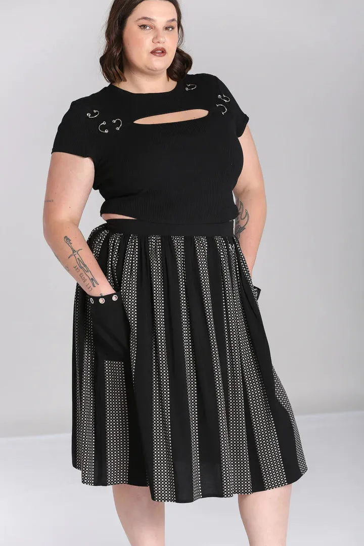 Lita Stripe Skirt by Hell Bunny