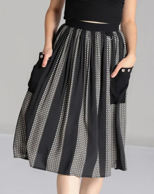 Lita Stripe Skirt by Hell Bunny