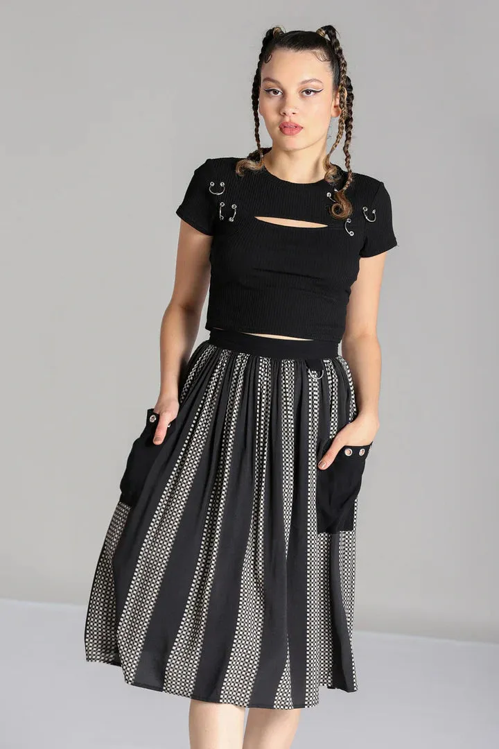 Lita Stripe Skirt by Hell Bunny