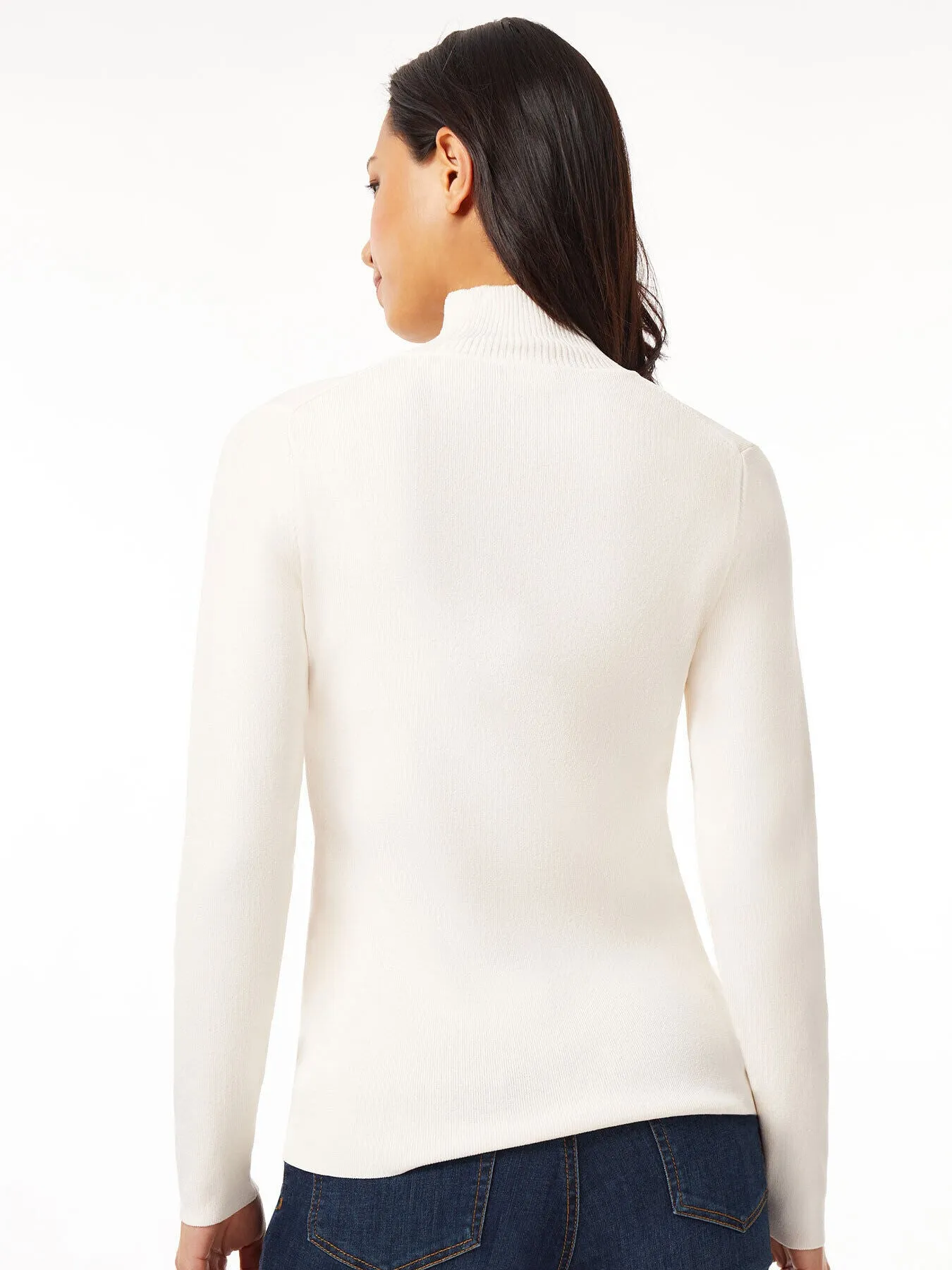 Long Sleeve Mock Neck Knit Sweater