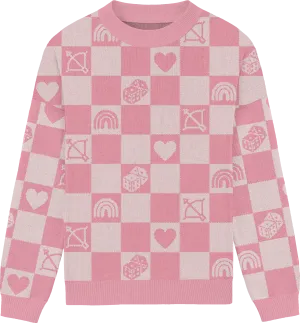 Lover Checkered Knit Crewneck