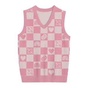 Lover Checkered Knit Vest