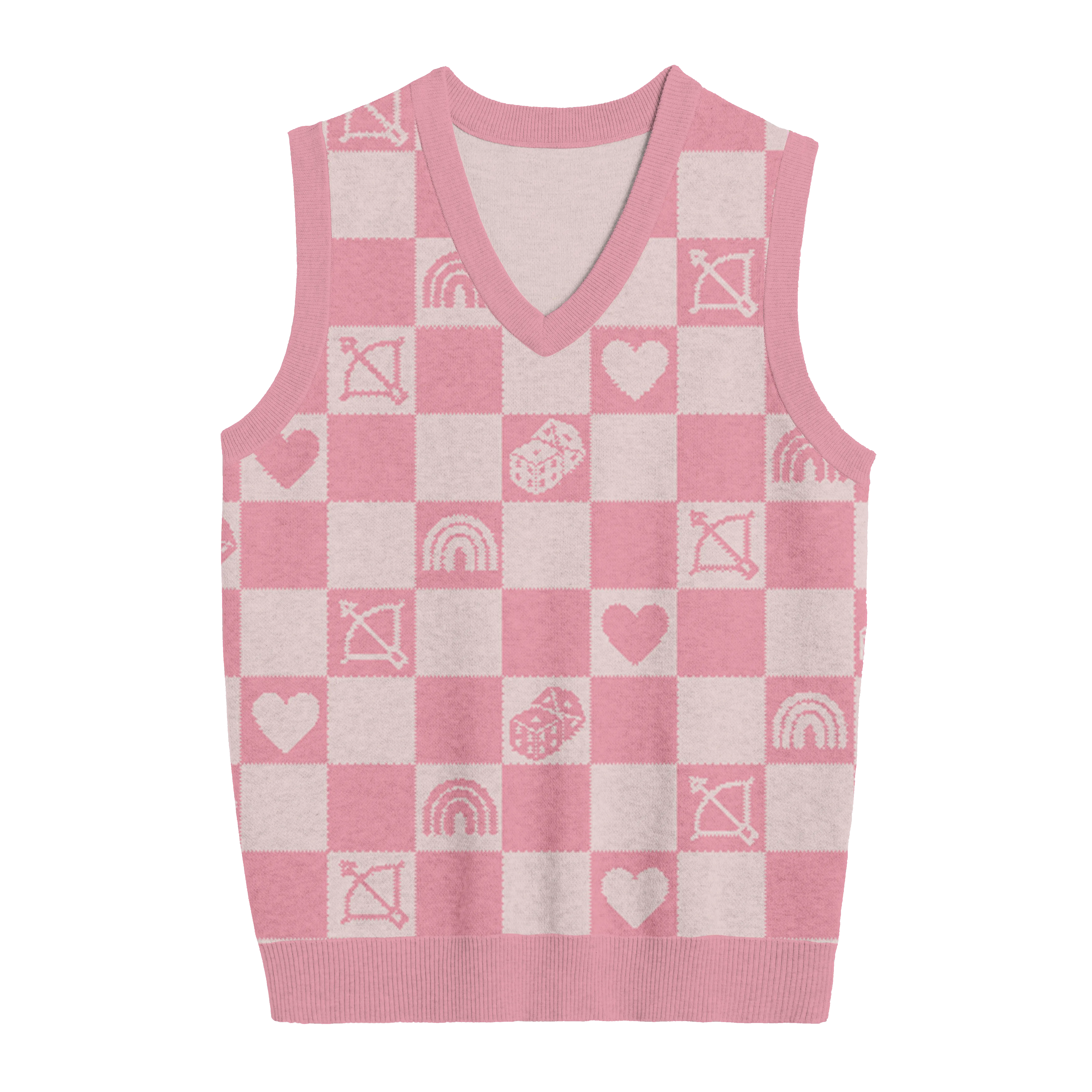 Lover Checkered Knit Vest