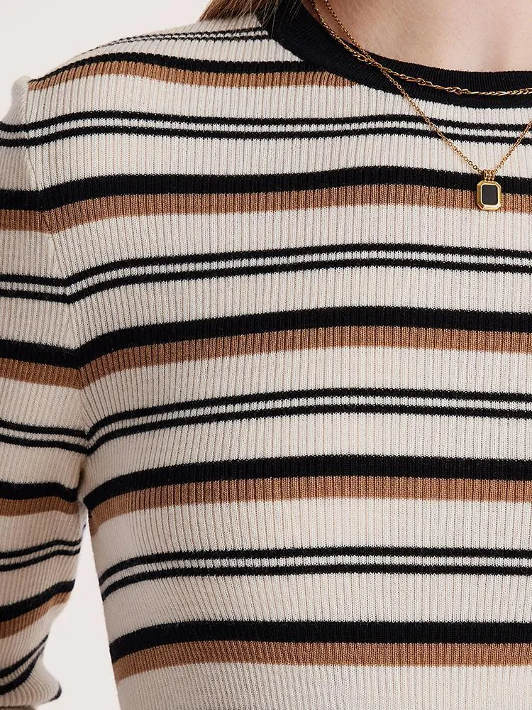 Machine Washable Wool Striped Sweater