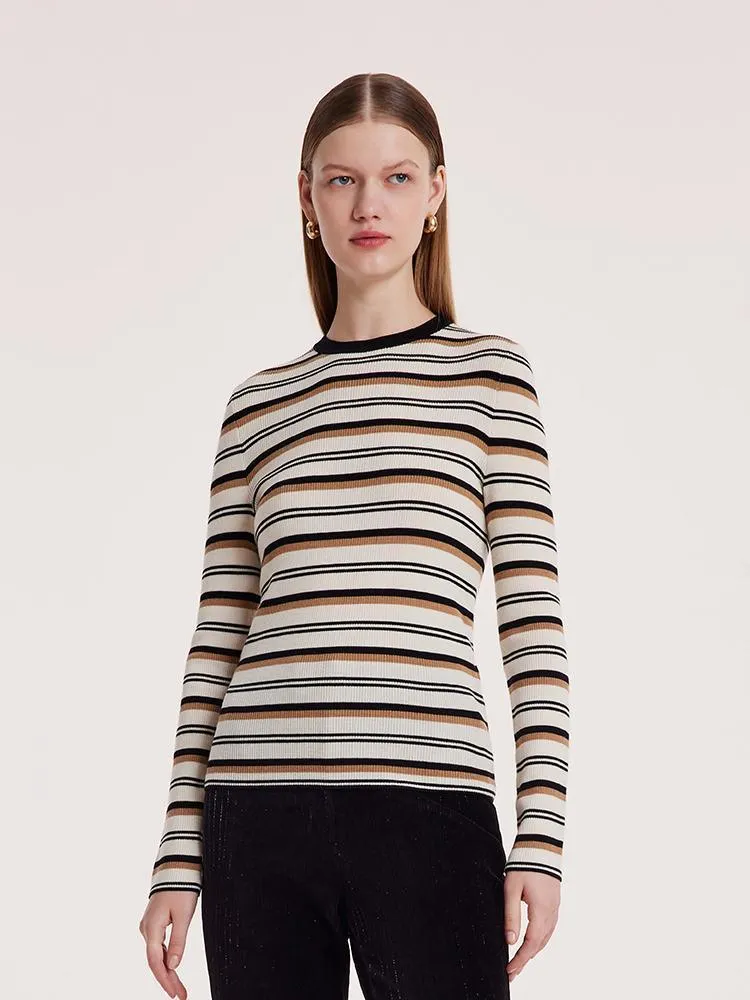 Machine Washable Wool Striped Sweater