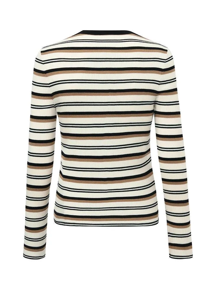 Machine Washable Wool Striped Sweater