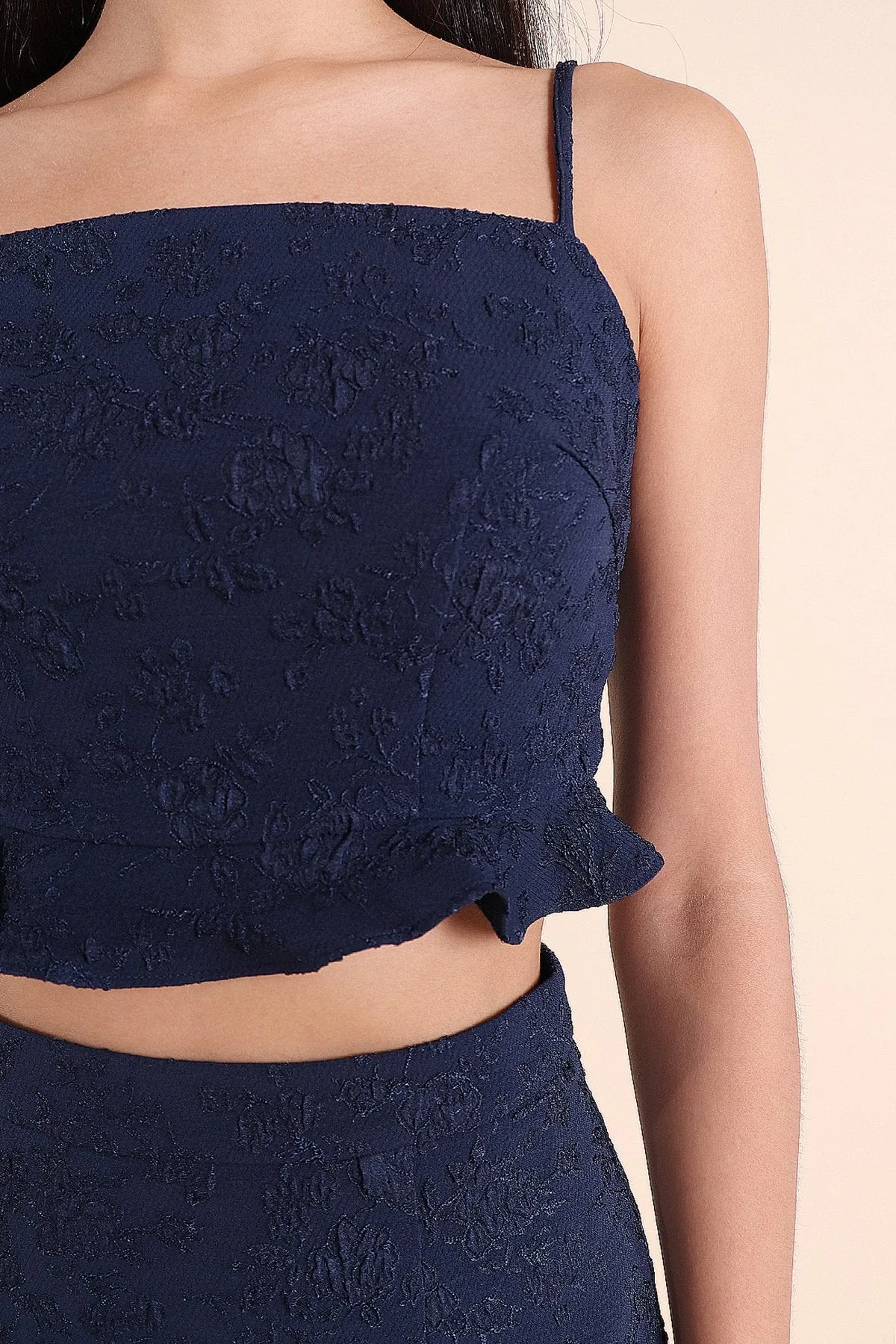 MADEBYNM BERLIN EMBOSSED MERMAID CAMI TOP IN NAVY BLUE [XS/S/M/L/XL] 