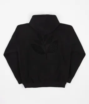 Magenta Fleece Terry Mix Hoodie - Black