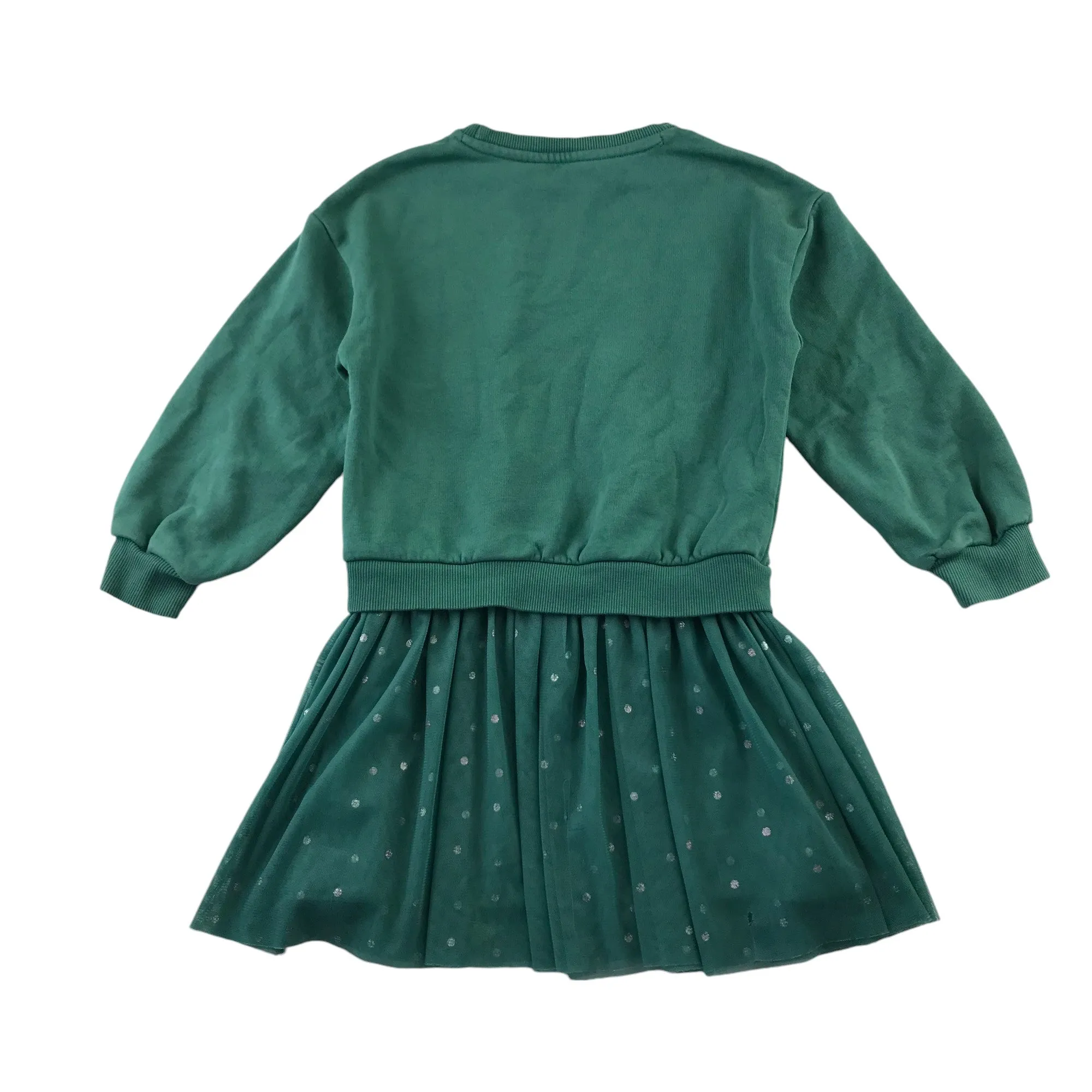 M&S dress 5-6 years turquoise mesh layered jersey