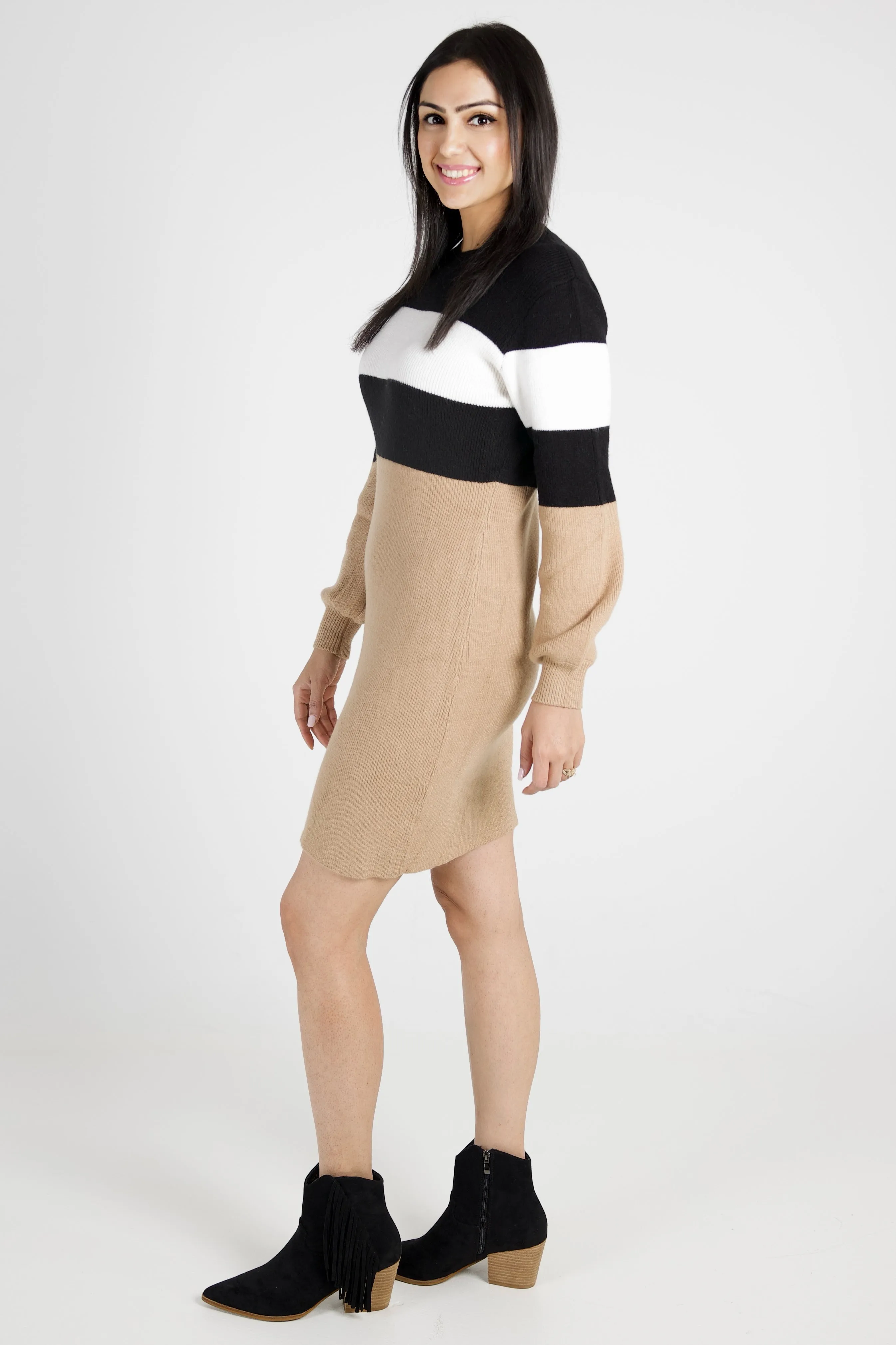 Maverick Color Block Sweater Dress