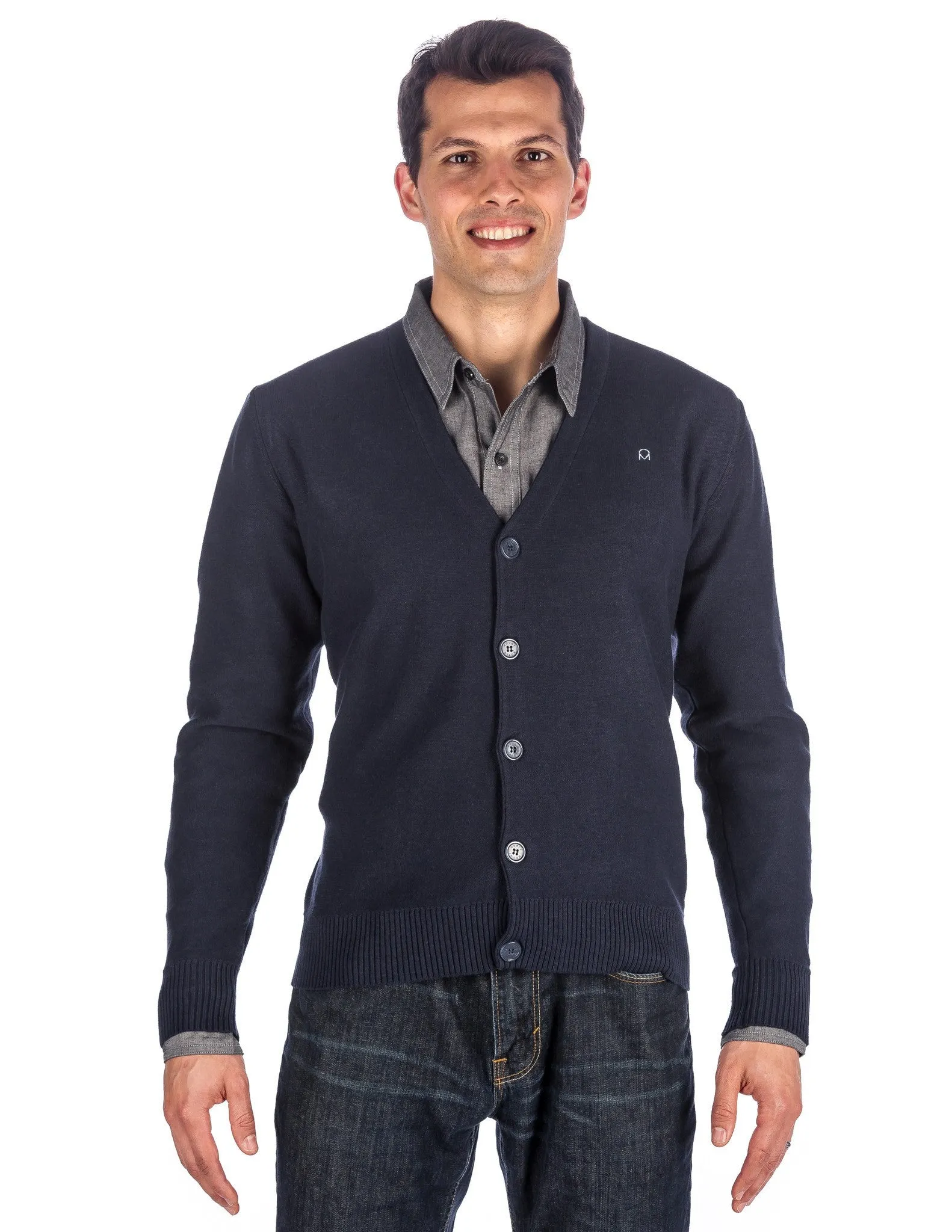 Men's 100% Cotton Cardigan Sweater