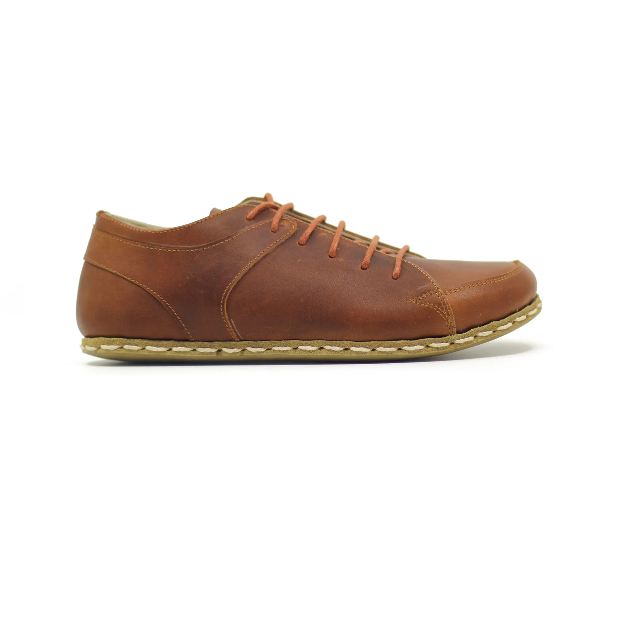 Men's Copper Rivet Earthing Leather Sneaker in Crazy New Brown