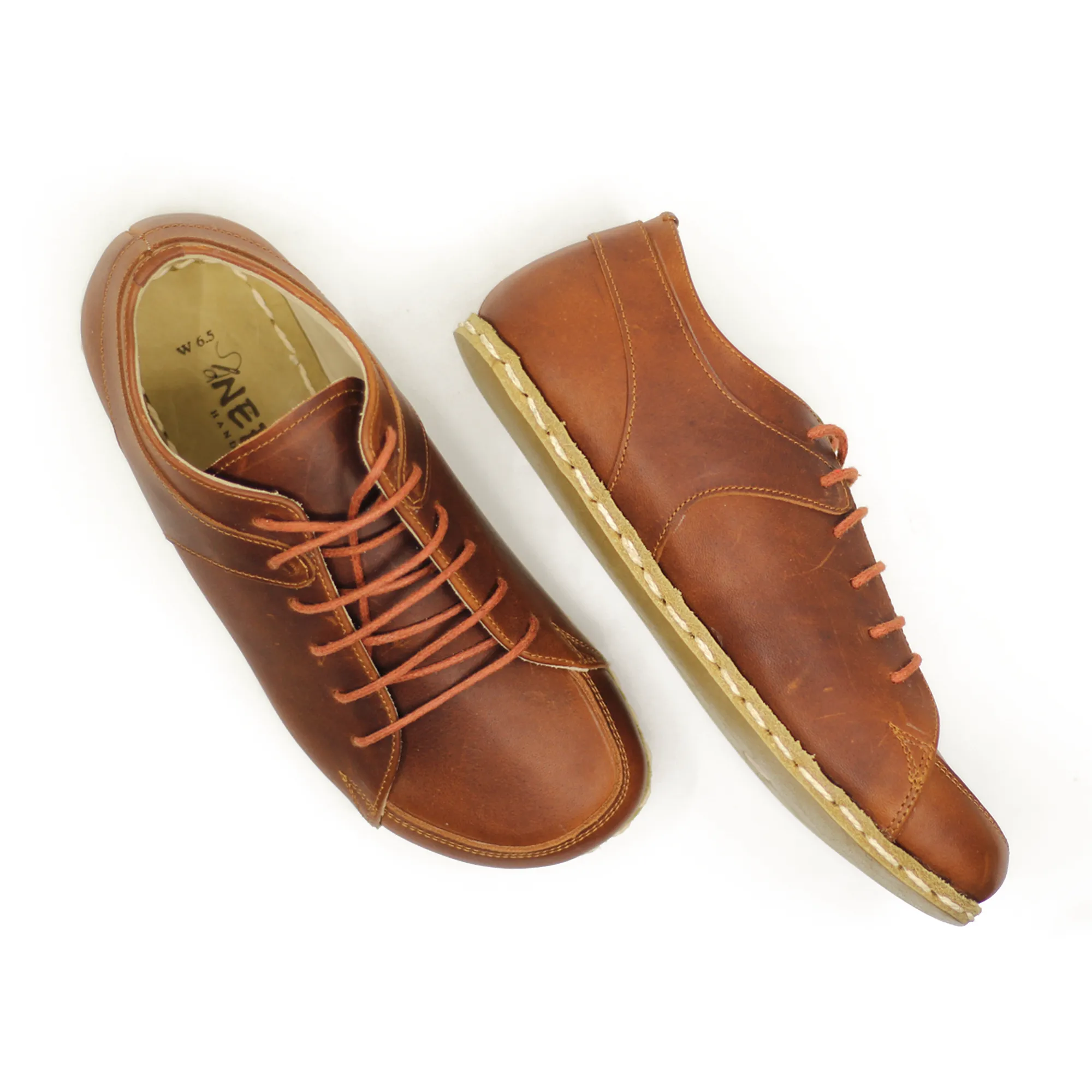 Men's Copper Rivet Earthing Leather Sneaker in Crazy New Brown