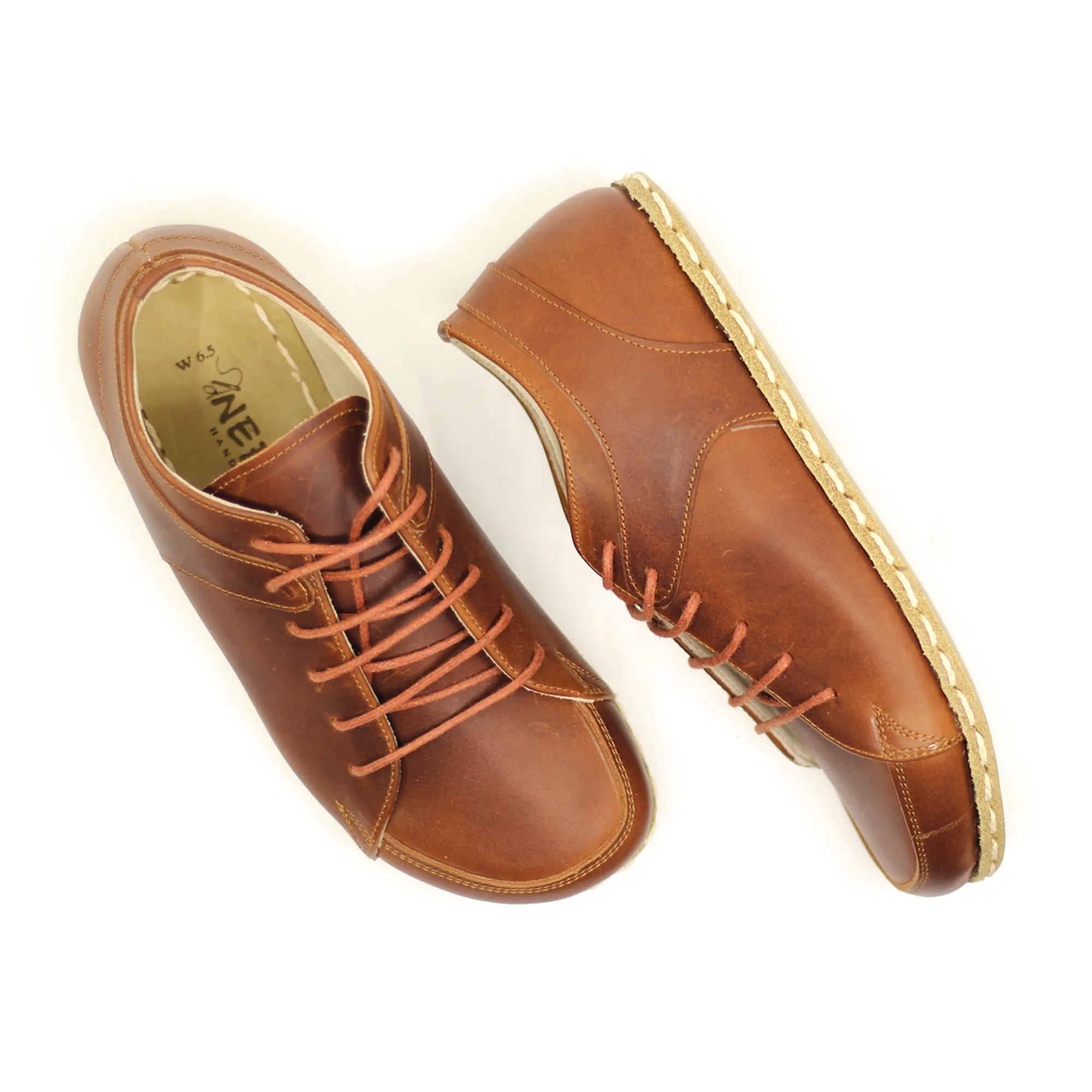 Men's Copper Rivet Earthing Leather Sneaker in Crazy New Brown