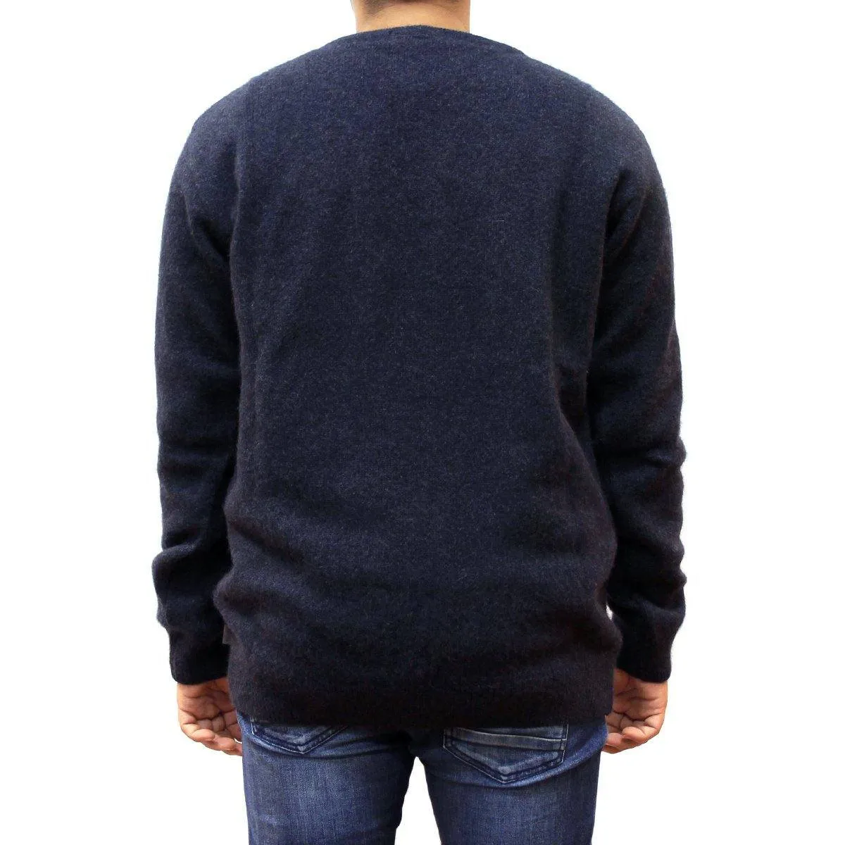 Mens Crew Neck Possum Merino Jumper - Indigo