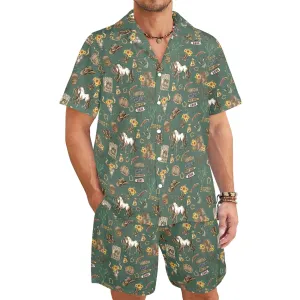 Men's Shirt & Shorts Set Howdy Green Men's Shirt and Shorts Outfit (Set26)