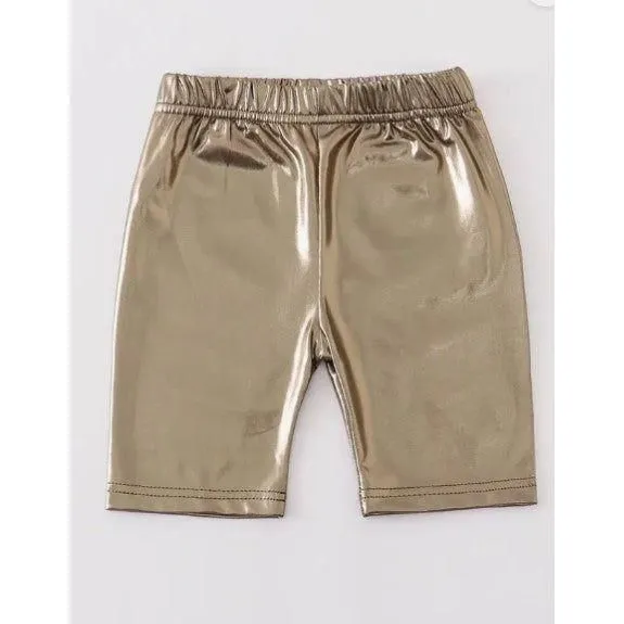 Metallic Gold Girls Bike Shorts