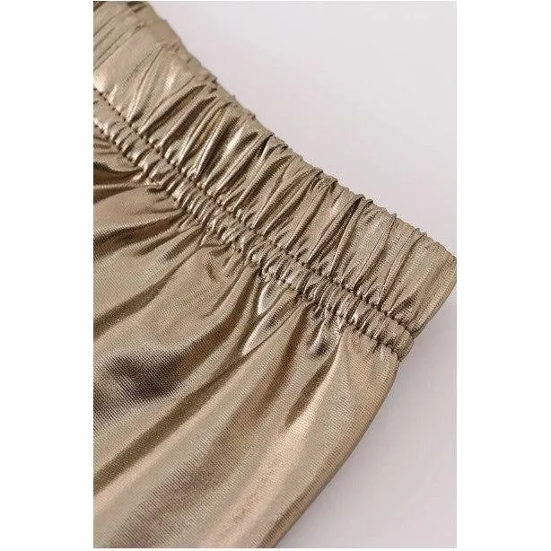 Metallic Gold Girls Bike Shorts