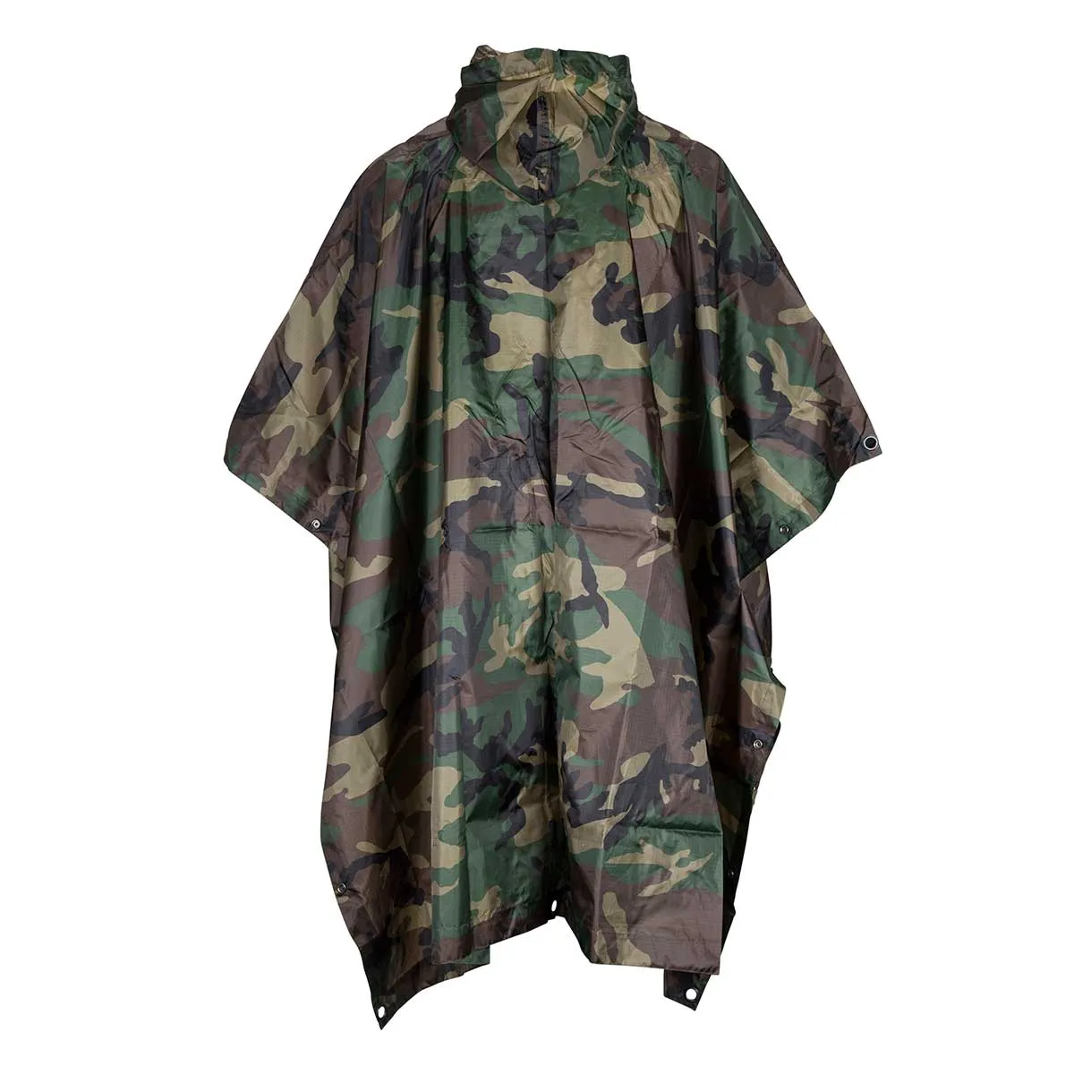 MFH Waterproof Ripstop Poncho Woodland Camo