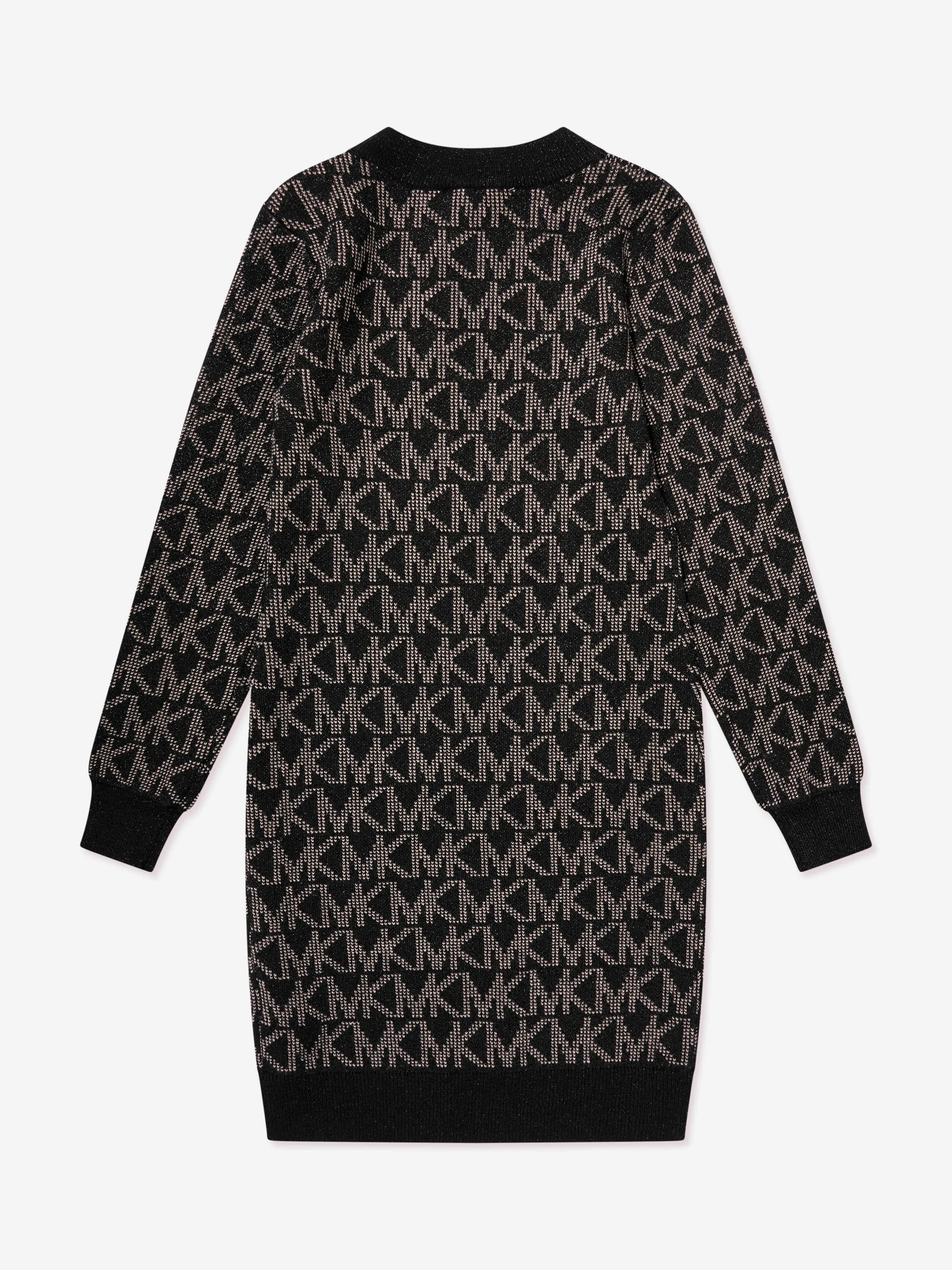 Michael Kors Girls Knitted Logo Dress in Black