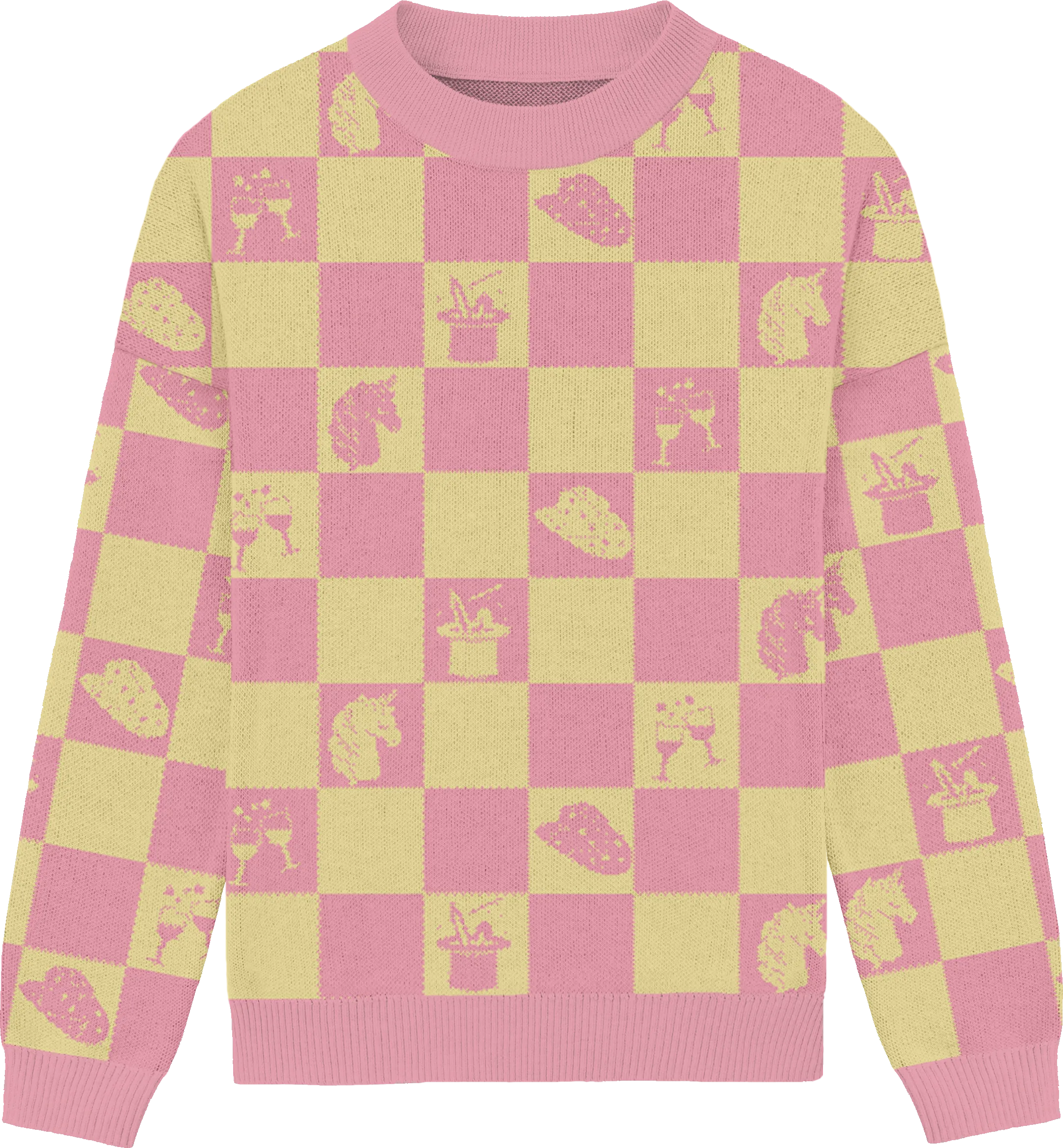 Midwest Princess Checkered Knit Crewneck