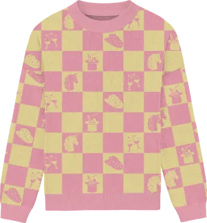 Midwest Princess Checkered Knit Crewneck