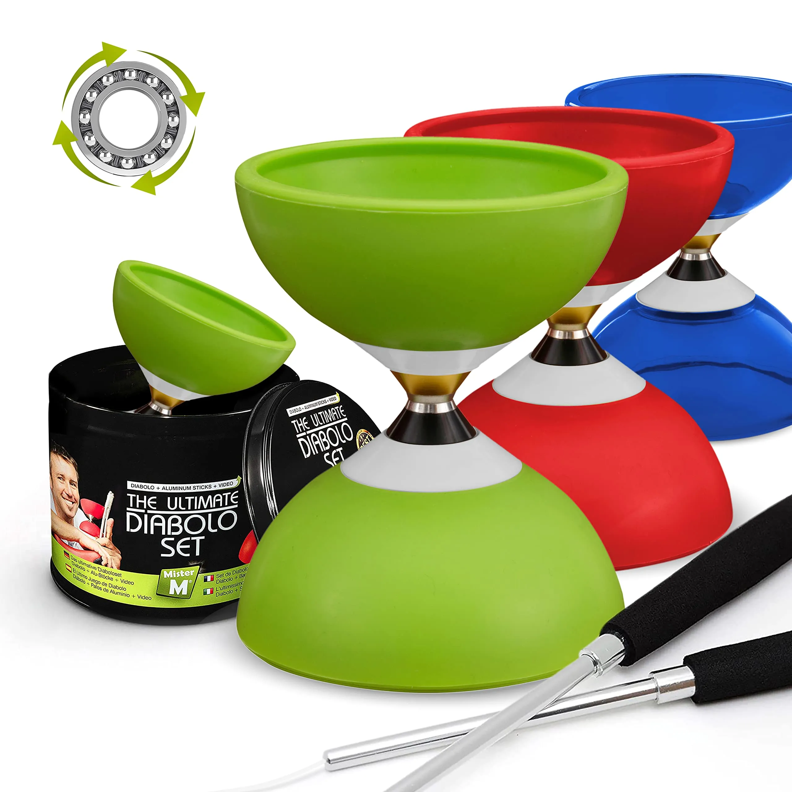 Mister M | The Ultimate diabolo Juggling Set | Suitable for Beginners and Professionals