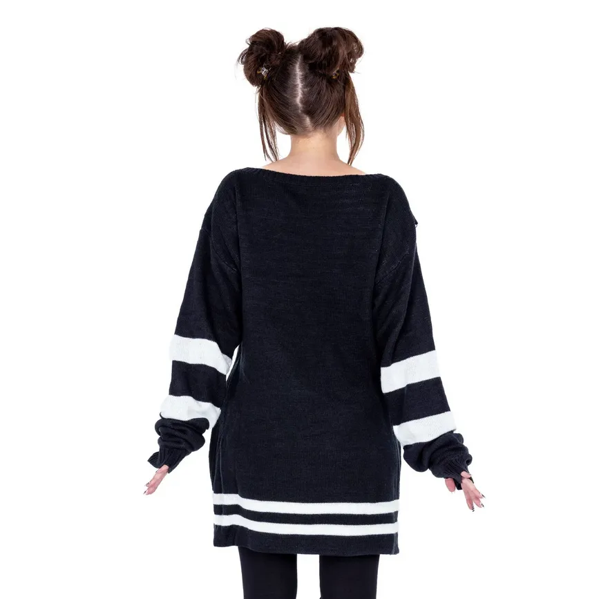 MOON CATS JUMPER - BLACK/WHITE