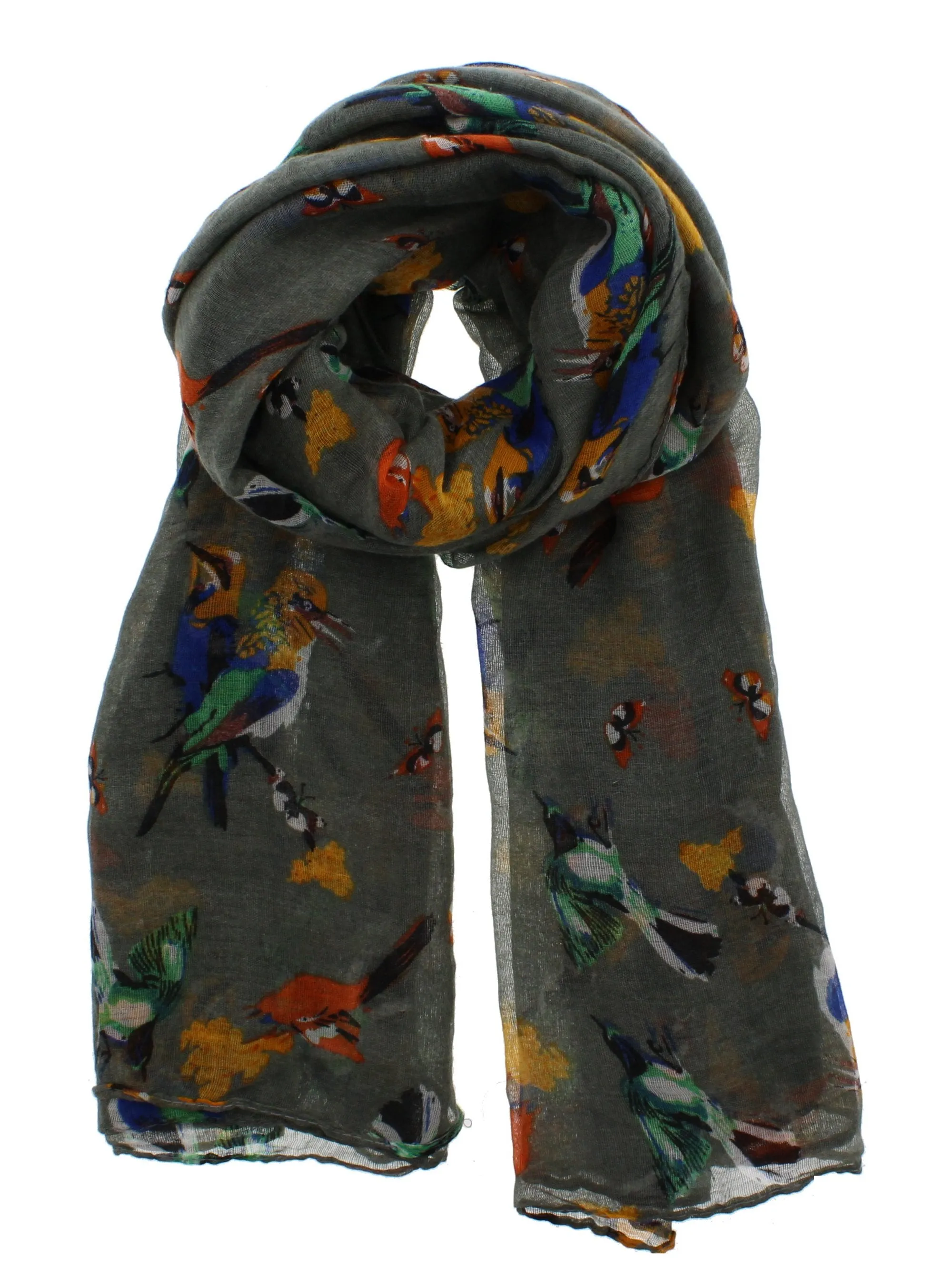 Multicolour Bird on Scarf