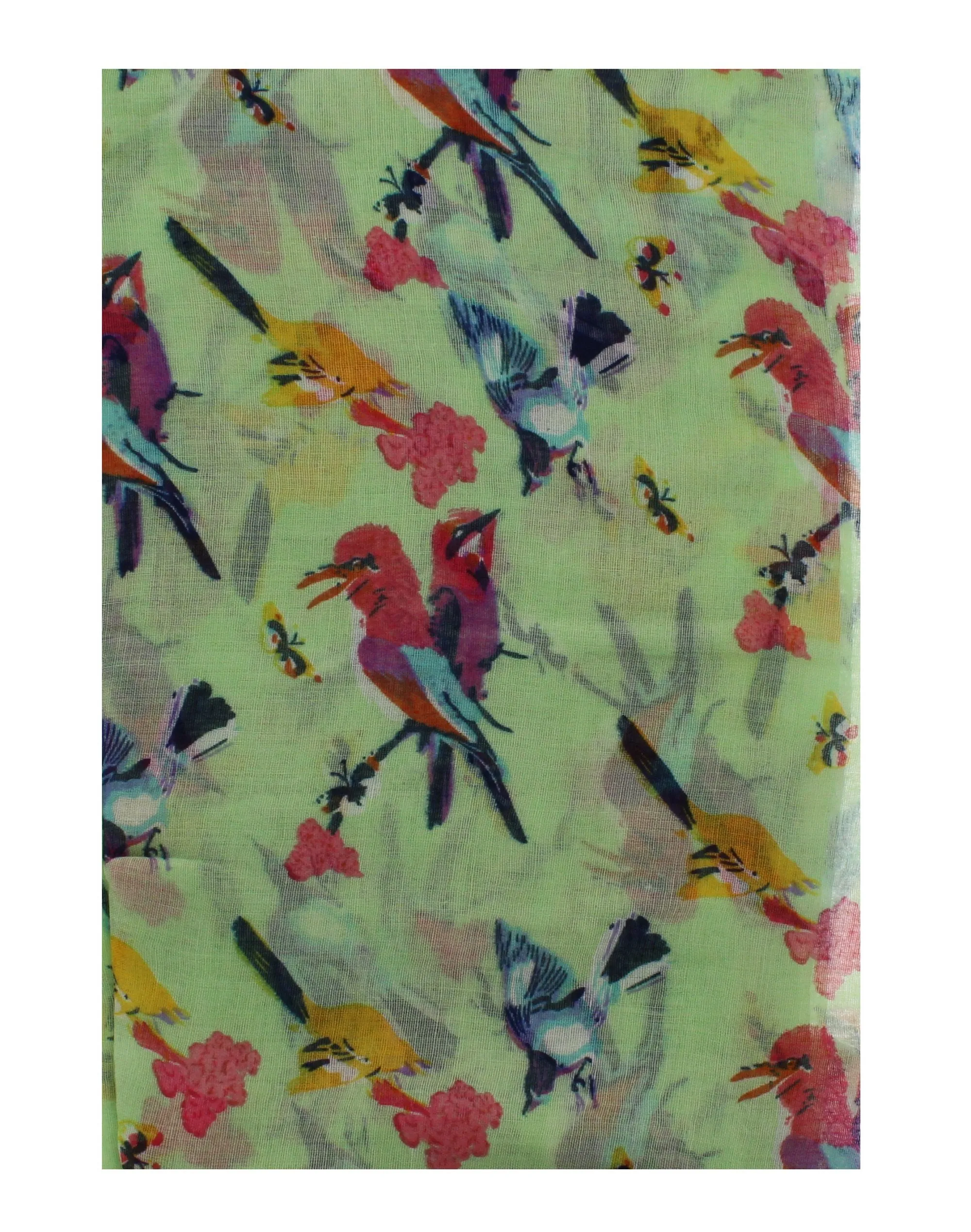 Multicolour Bird on Scarf