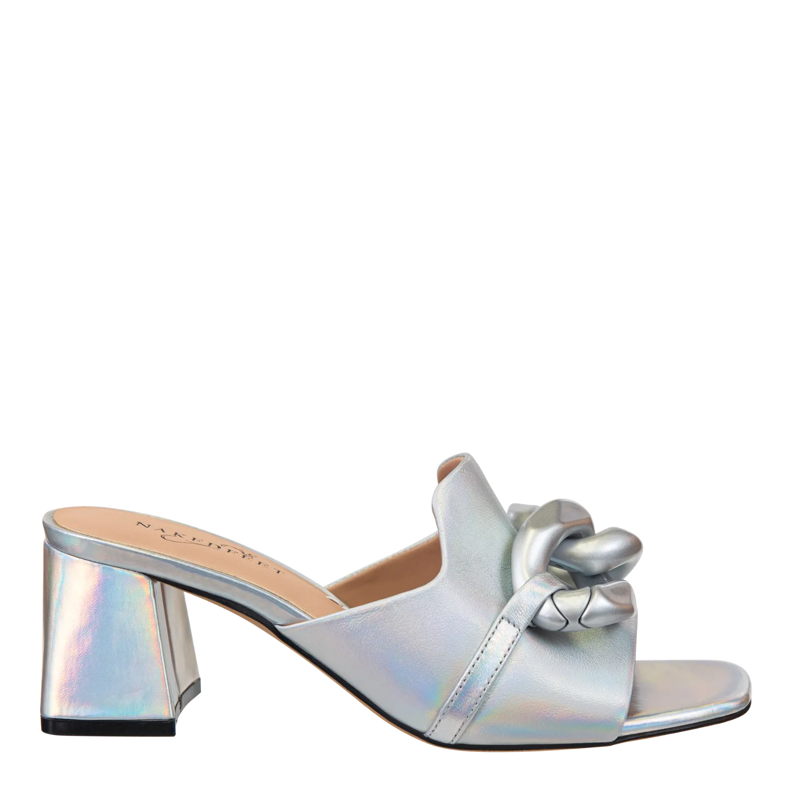 NAKED FEET - COTERIE in SILVER Heeled Sandals