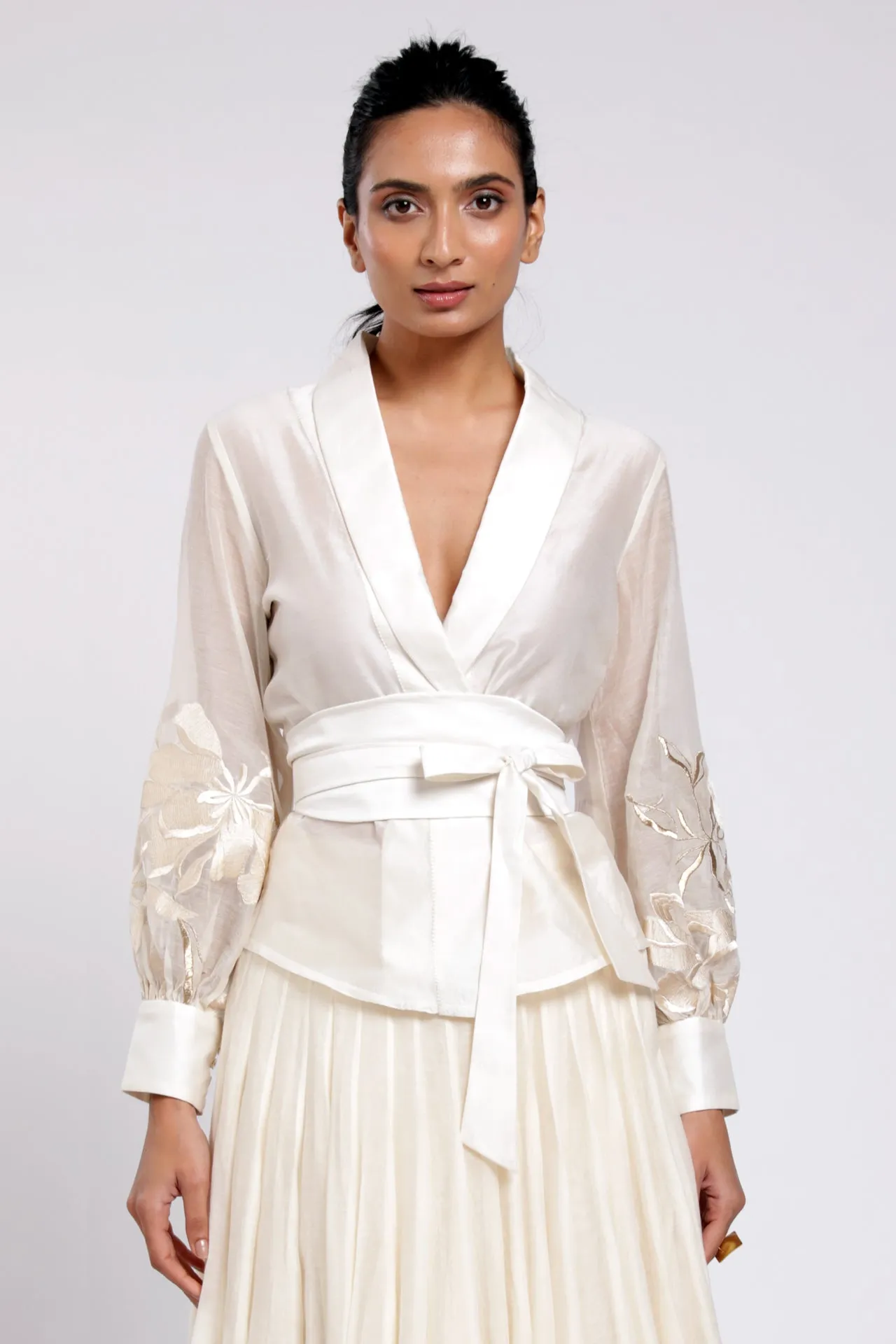 Niko - Wrap Top With An Obi Belt