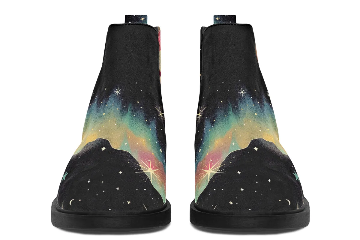 Northern Lights Chelsea Boots - Comfy Slip-On - Soft & Water-Resistant Micro-Suede Vegan Shoes