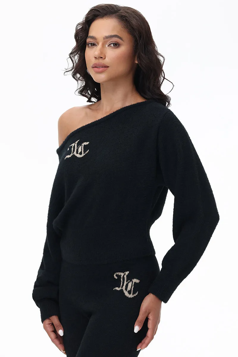 Off The Shoulder Eyelash Pullover