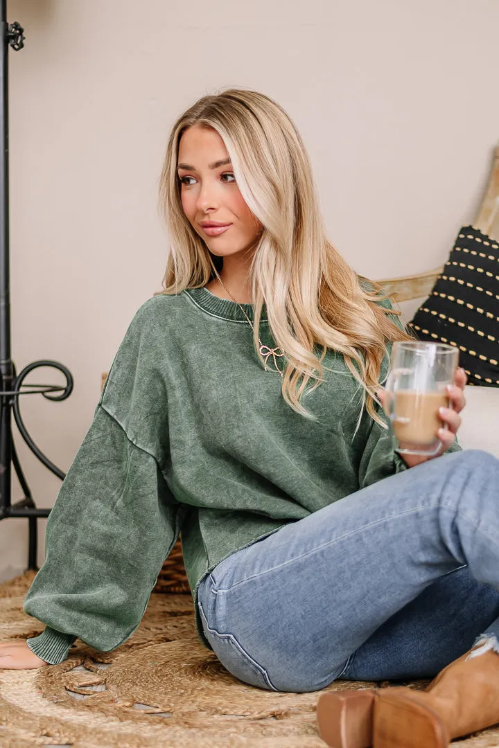 On Trend Cropped Sweater | Green