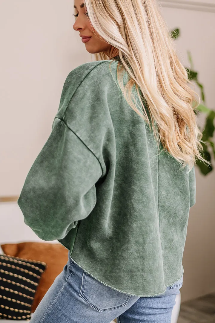 On Trend Cropped Sweater | Green