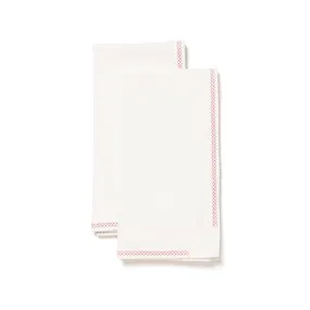 Organic Linen Napkin Set, Fuchsia Honeycomb