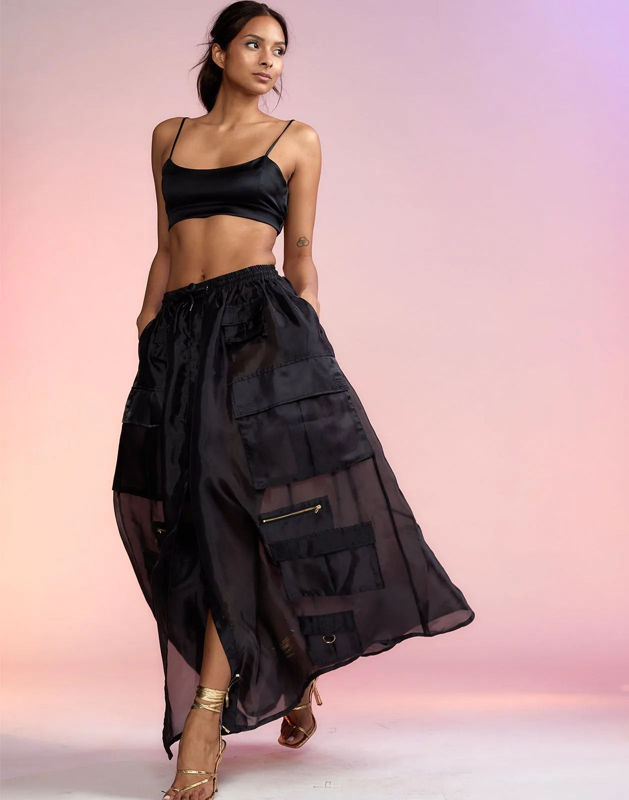 Organza Cargo Skirt