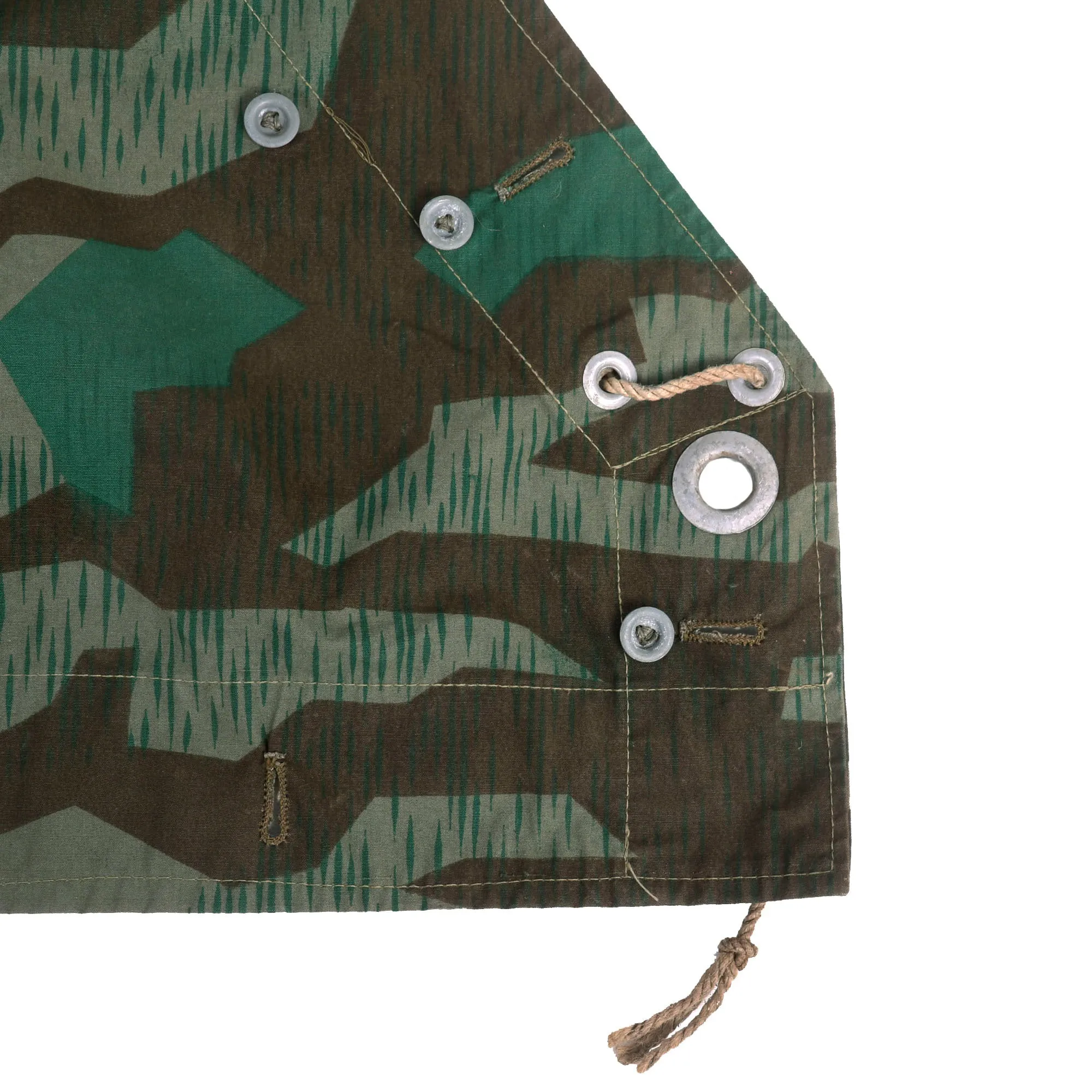 Original Excellent German WWII Zeltbahn Tent Quarter & Poncho in Splinter Camouflage by Hermann Wighardt - dated 1940