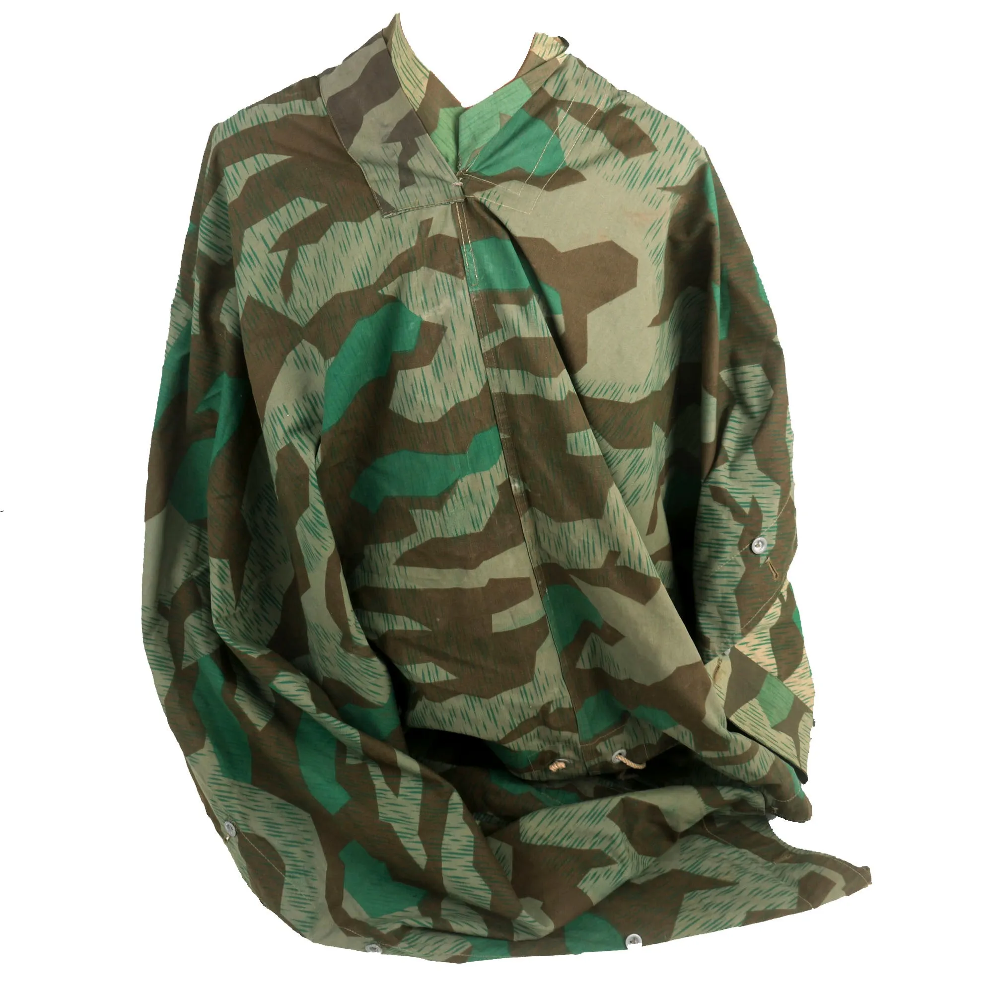 Original Excellent German WWII Zeltbahn Tent Quarter & Poncho in Splinter Camouflage by Hermann Wighardt - dated 1940