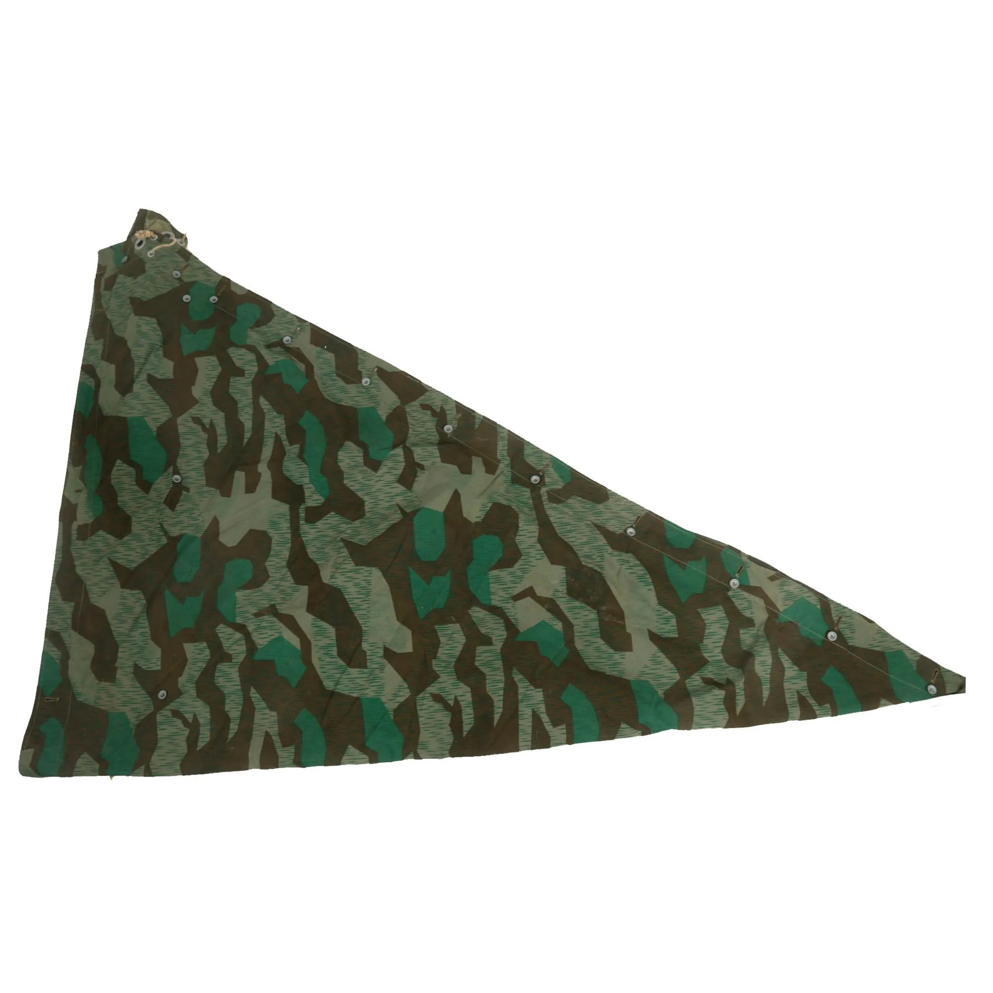 Original Excellent German WWII Zeltbahn Tent Quarter & Poncho in Splinter Camouflage by Hermann Wighardt - dated 1940