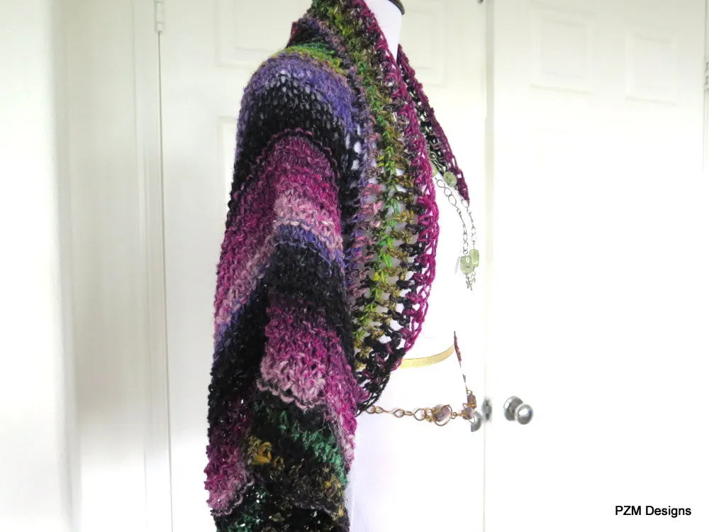 Over Sized Shrug, Trendy Layering Sweater Hand Knit Gift for Her