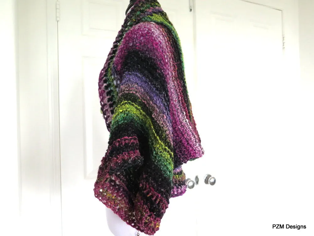 Over Sized Shrug, Trendy Layering Sweater Hand Knit Gift for Her