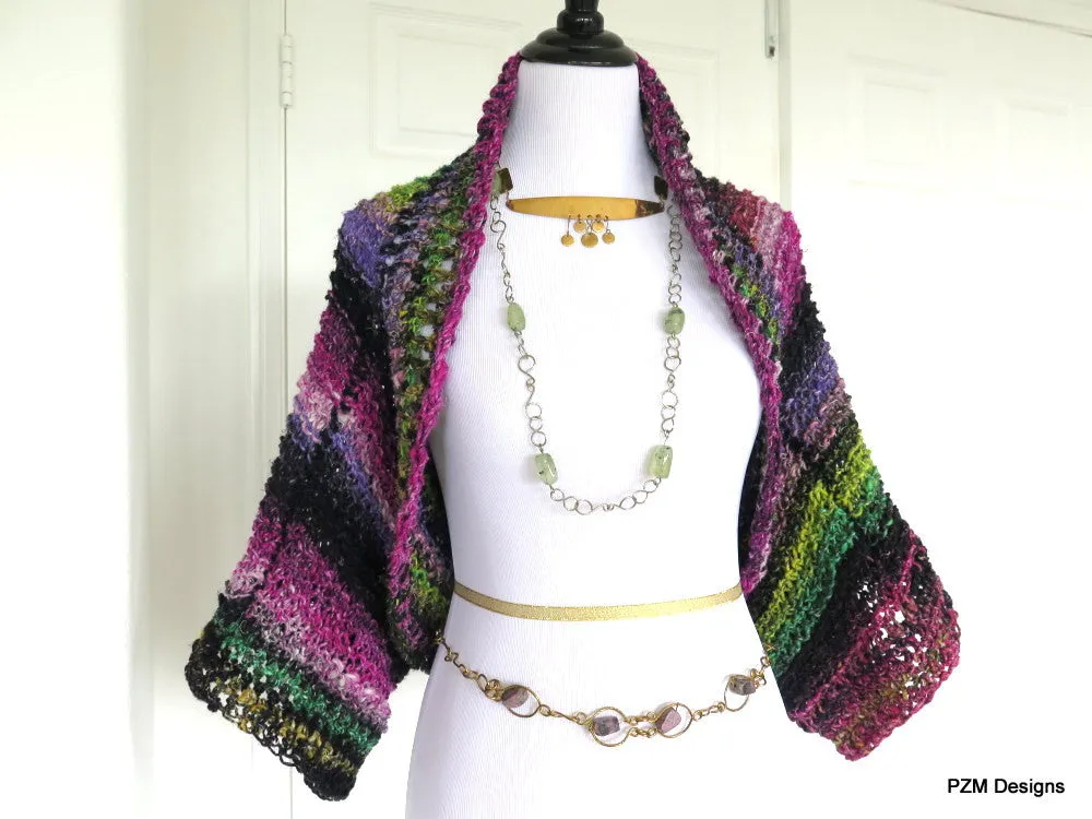 Over Sized Shrug, Trendy Layering Sweater Hand Knit Gift for Her