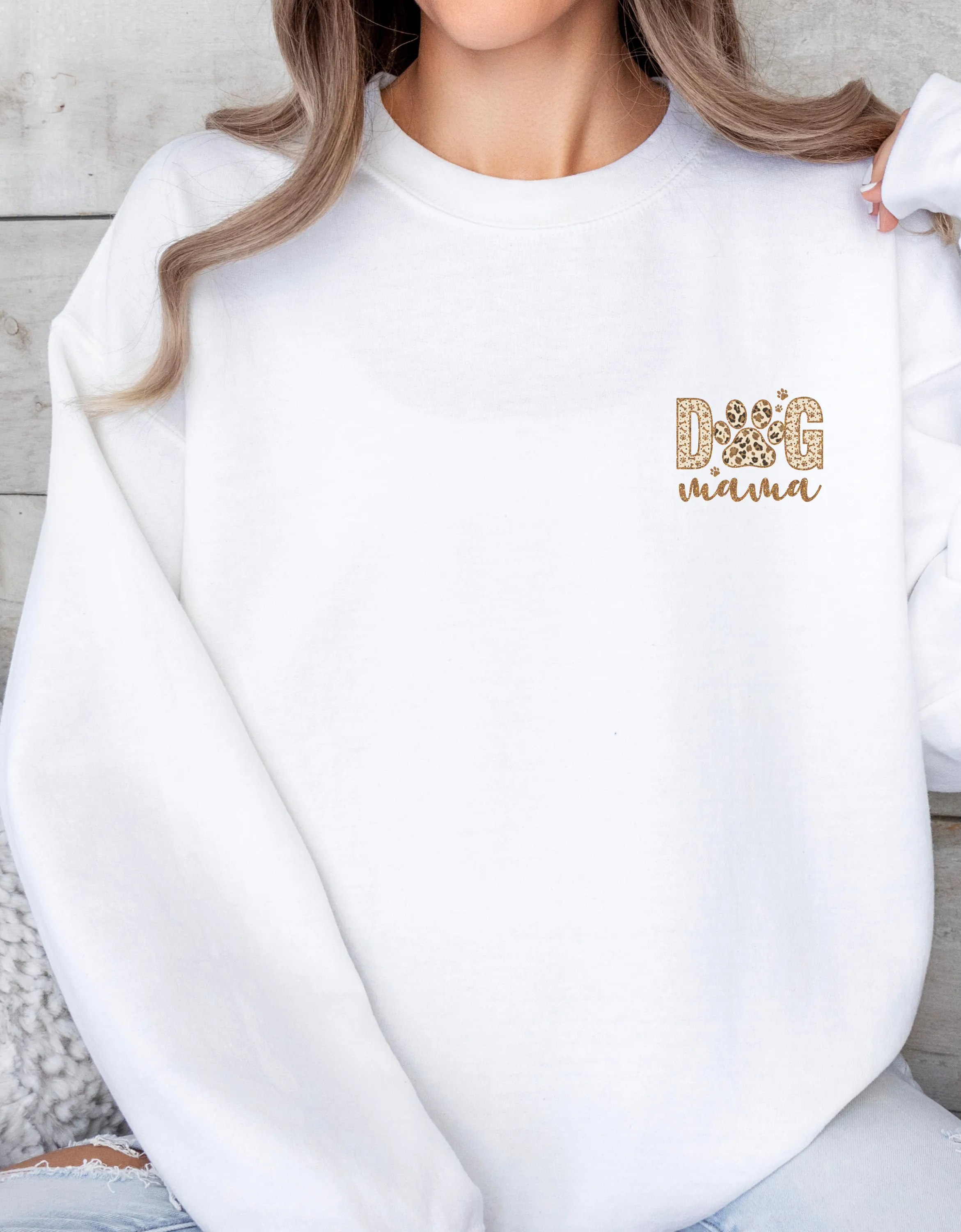 Oversized Dog Mama Crewneck Sweatshirt - Pet Owner Gift for Her