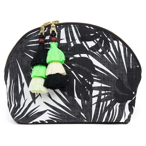 Palm Print Clutch, lime tassel