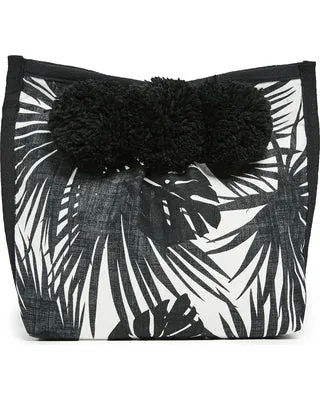 Palm Print Pom Pom Clutch